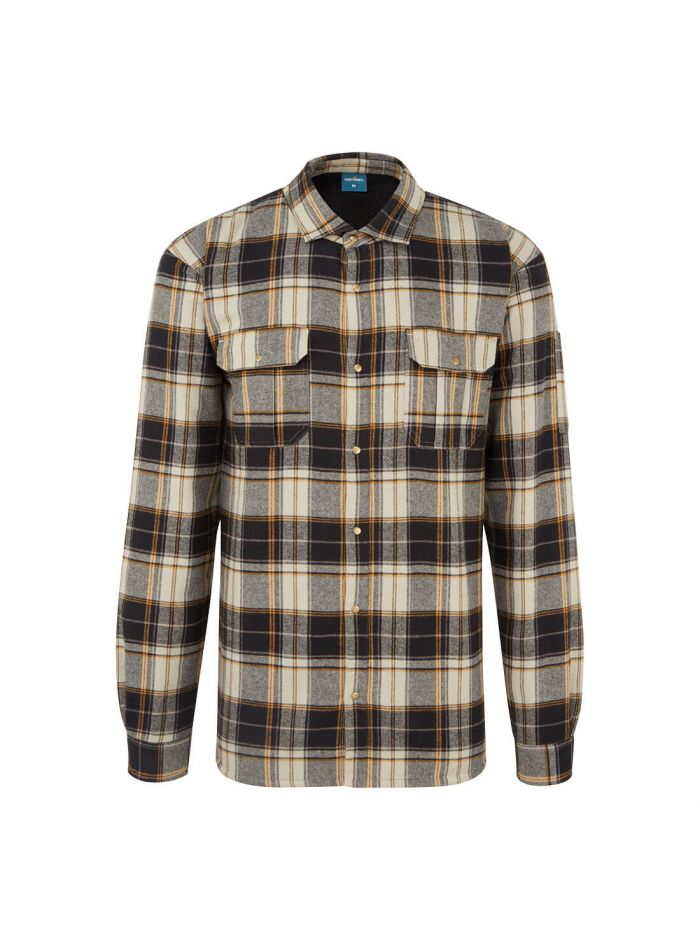 KA3 Sherpa Lined Check Shirt, L, R, Black