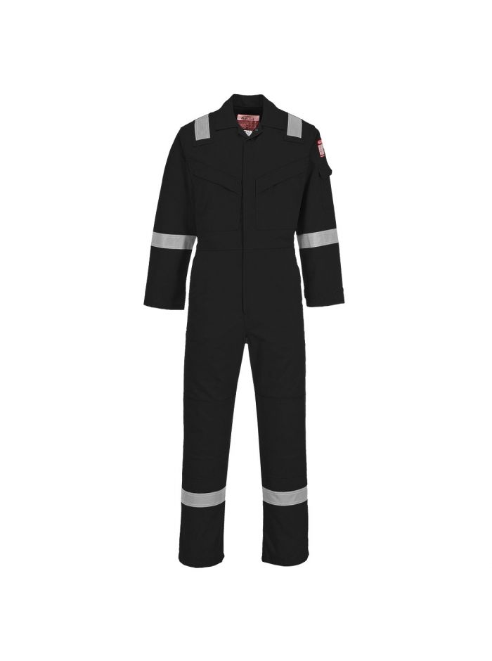 Flame Resistant Light Weight Anti-Static Coverall 280g, XL, R, Black
