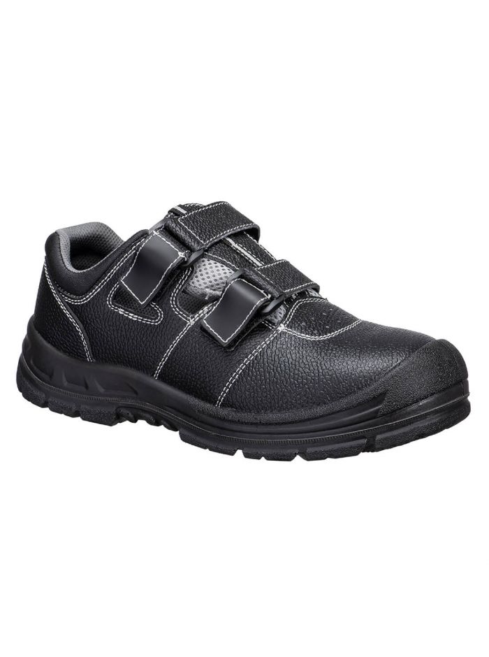 Steel Action Leather Sandal S1P SR FO, 36, , Black/Grey