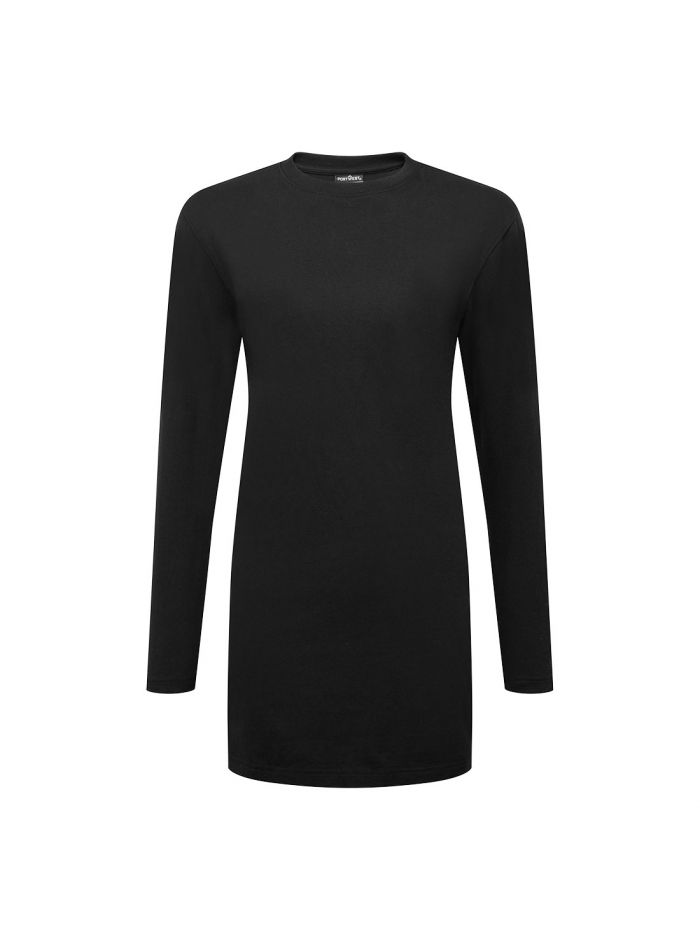 Women's Cotton Modesty T-Shirt L/S, L, R, Black