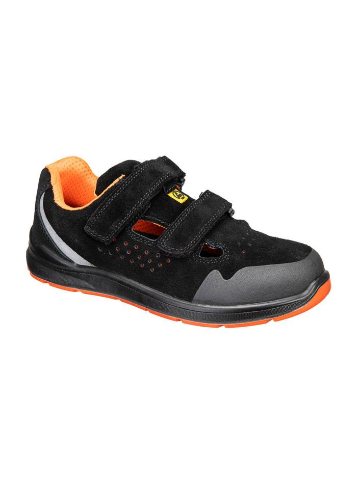 Steel Cow Suede Sandal S1P ESD SR FO, 35, , Black/Grey