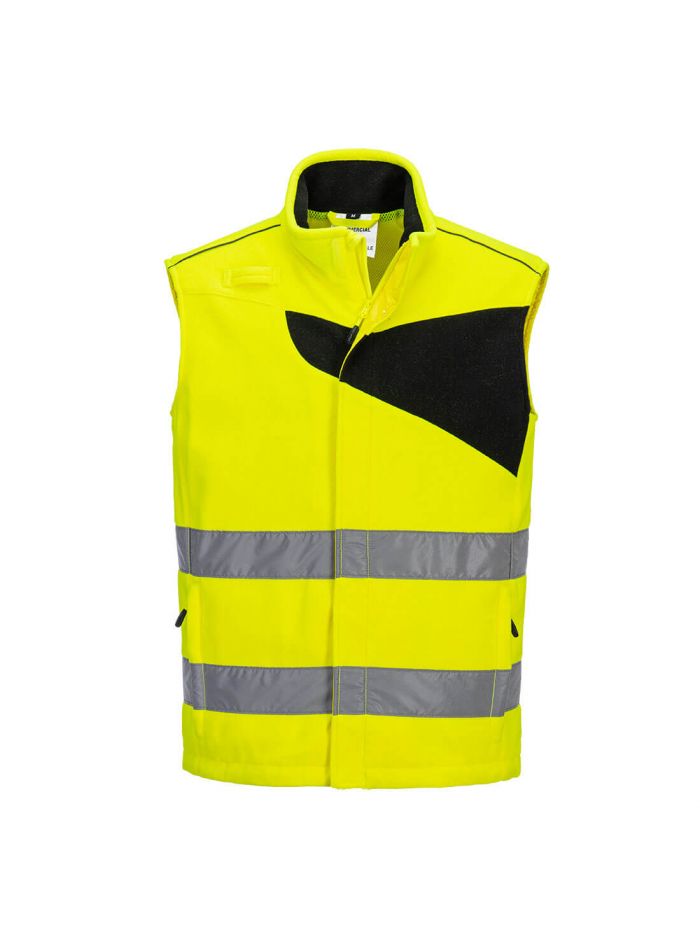 PW2 Hi-Vis Fleece Bodywarmer, 4XL, R, Yellow/Black