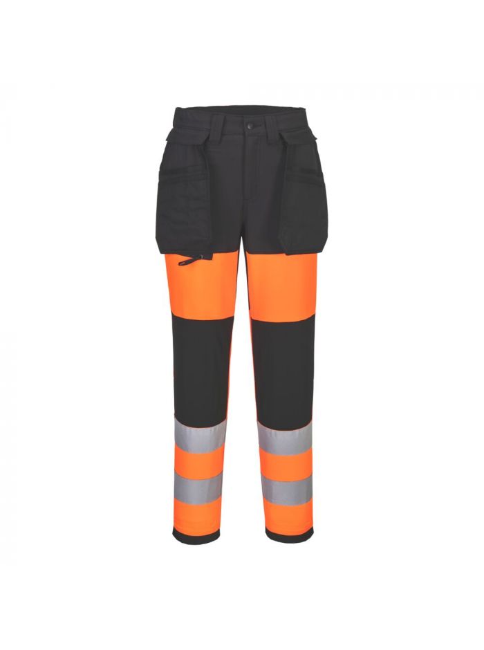 WX2 Eco Hi-Vis Women's Class 1 Stretch Trouser, 24, R, Orange/Black
