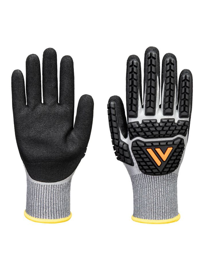 Impact F13 Nitrile Foam TPR Waterproof Glove, L, R, Grey/Black