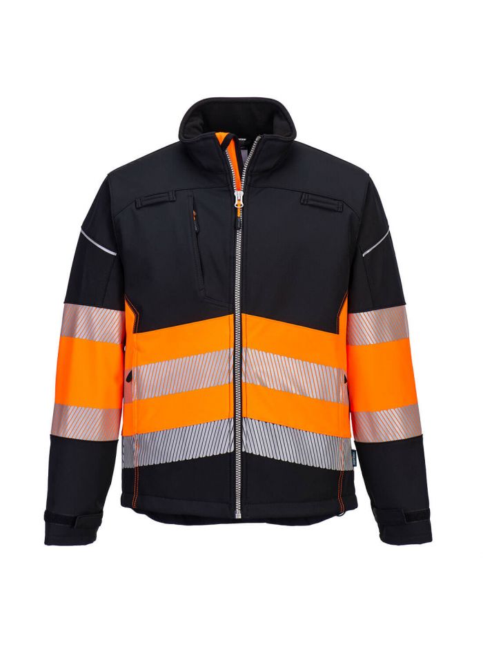 PW3 Hi-Vis Class 1 Softshell (3L), 4XL, , Black/Orange