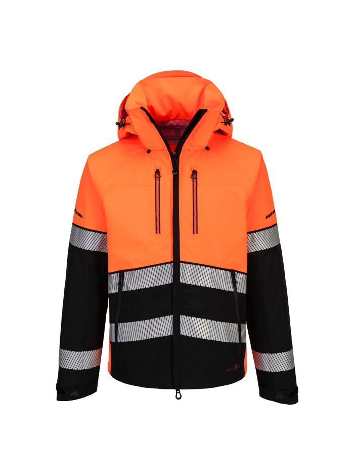EV4 Hi-Vis Shell Jacket (3L), L, R, Orange/Black