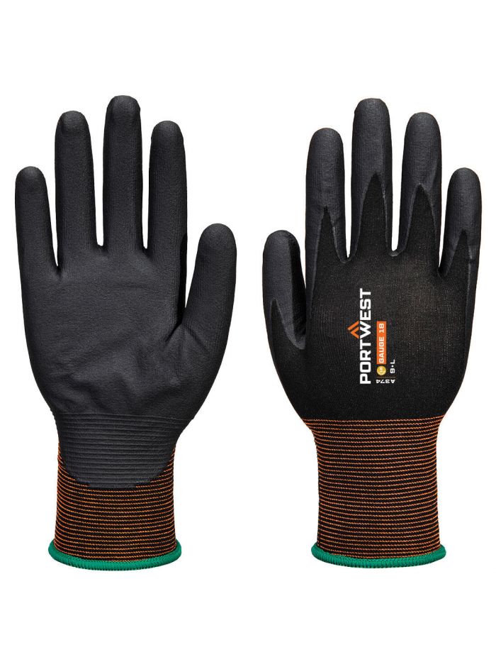 GP Grip 18 Nitrile Micro Foam Glove, L, R, Black