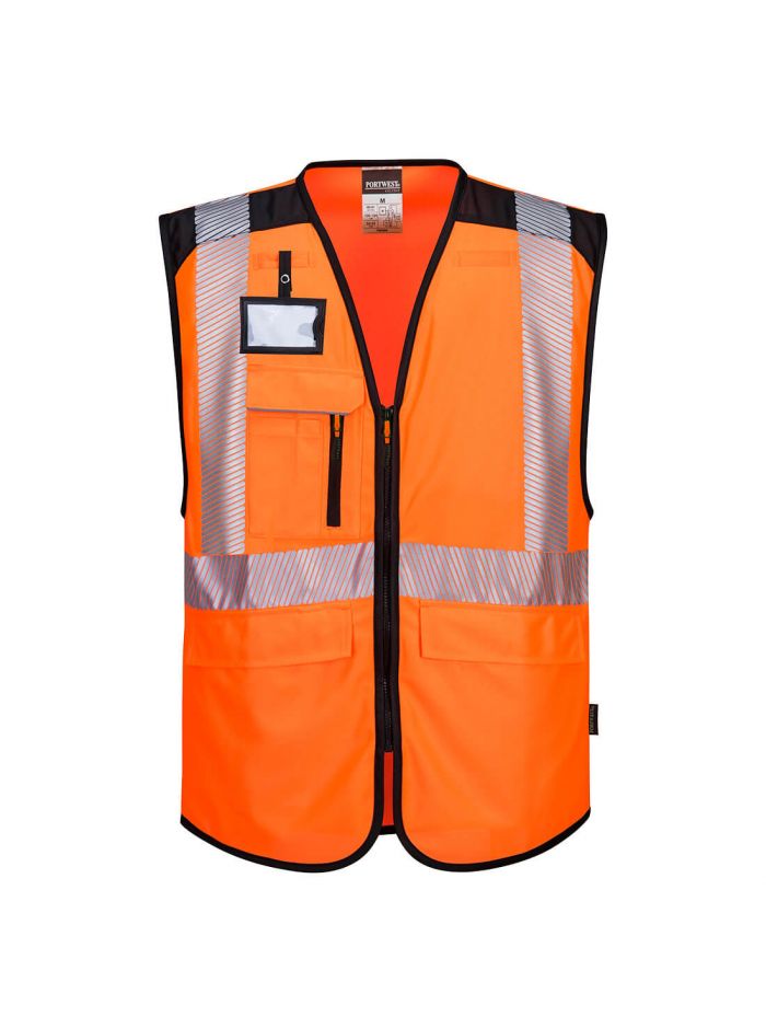 PW3 Hi-Vis Executive Vest , L, R, Orange/Black