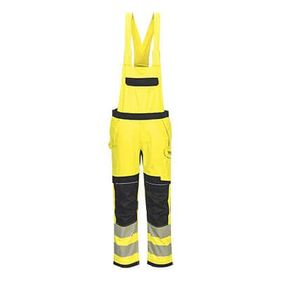PW3 Modaflame Work Hi-Vis Multi-Norm FR Bib and Brace, L, R, Yellow/Black