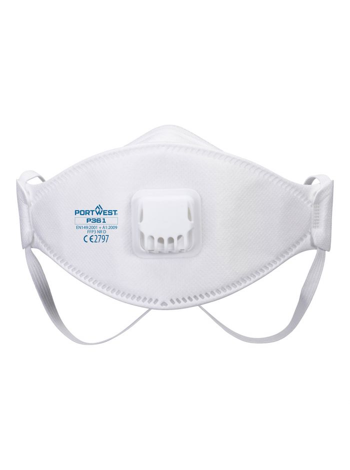 Trifold Valved Dolomite FFP3 Respirator (Pk10), , R, White
