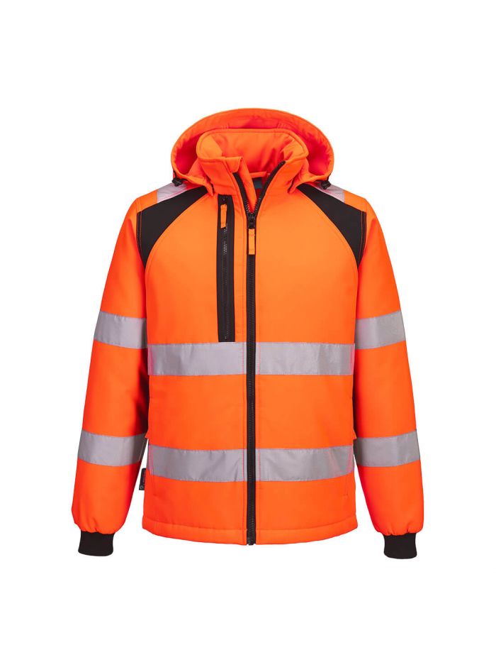 WX2 Eco Hi-Vis Padded Softshell (2L), 4XL, R, Orange/Black
