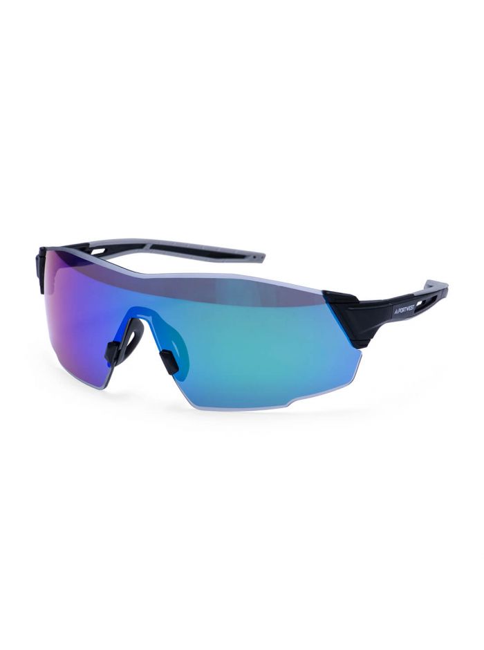 Sporty Shield Safety Glasses, , , Blue Mirror