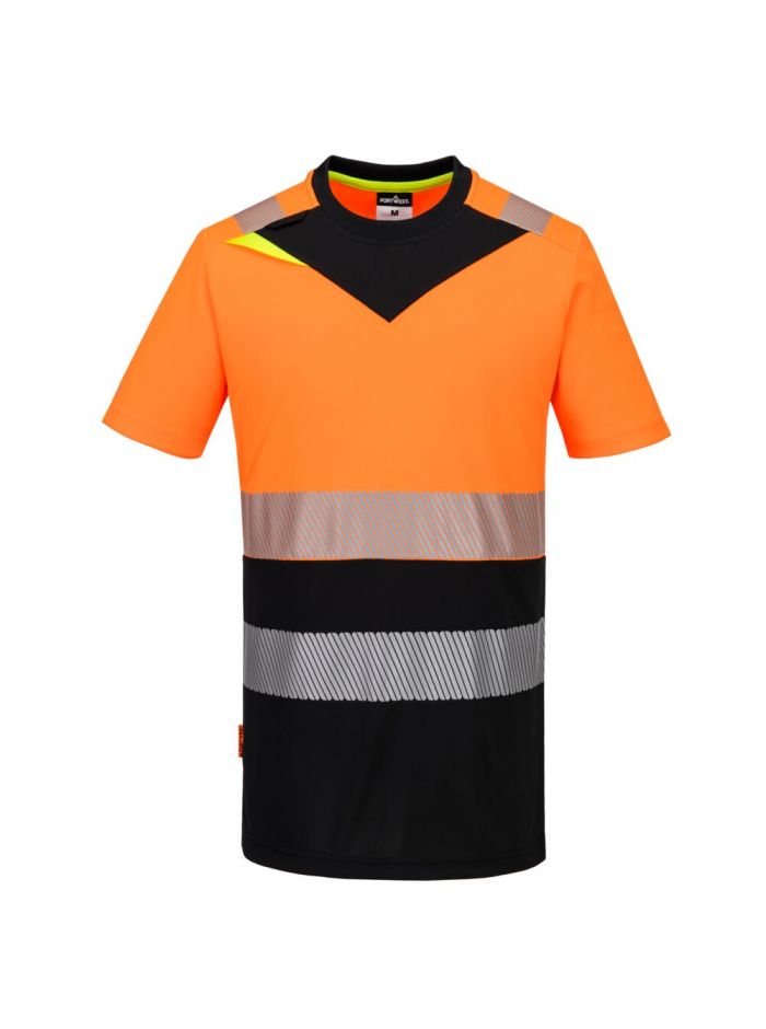 DX4 Hi-Vis Class 1 T-Shirt S/S, 4XL, R, Orange/Black