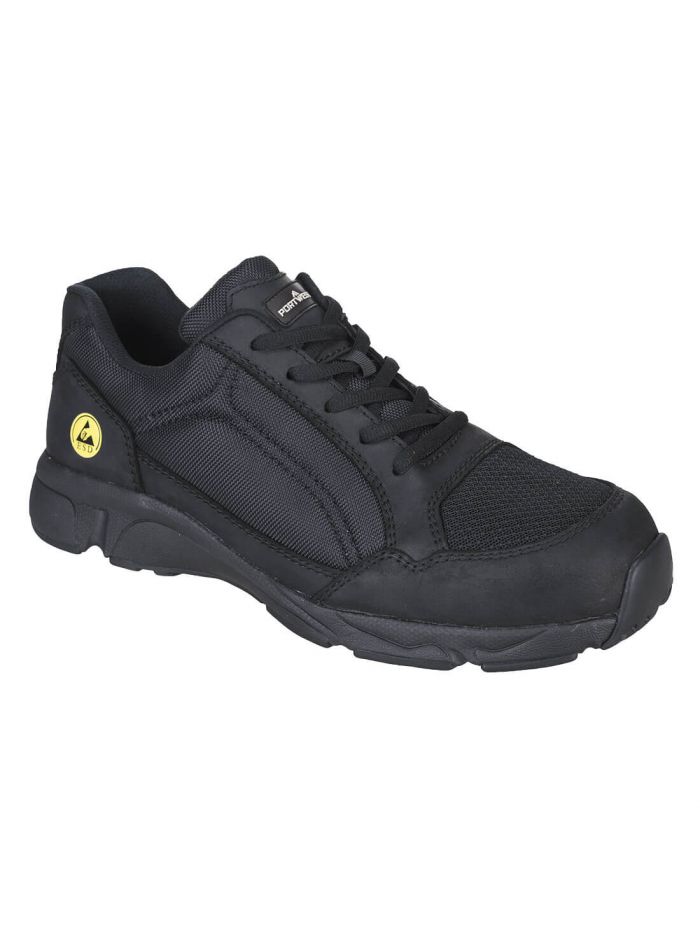 Portwest Compositelite ESD Tees Trainer S1P, 43, R, Black