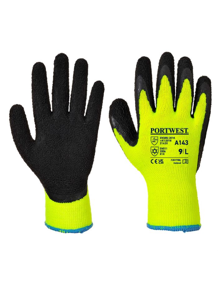 Thermal Soft Grip Glove, M, R, Yellow/Black