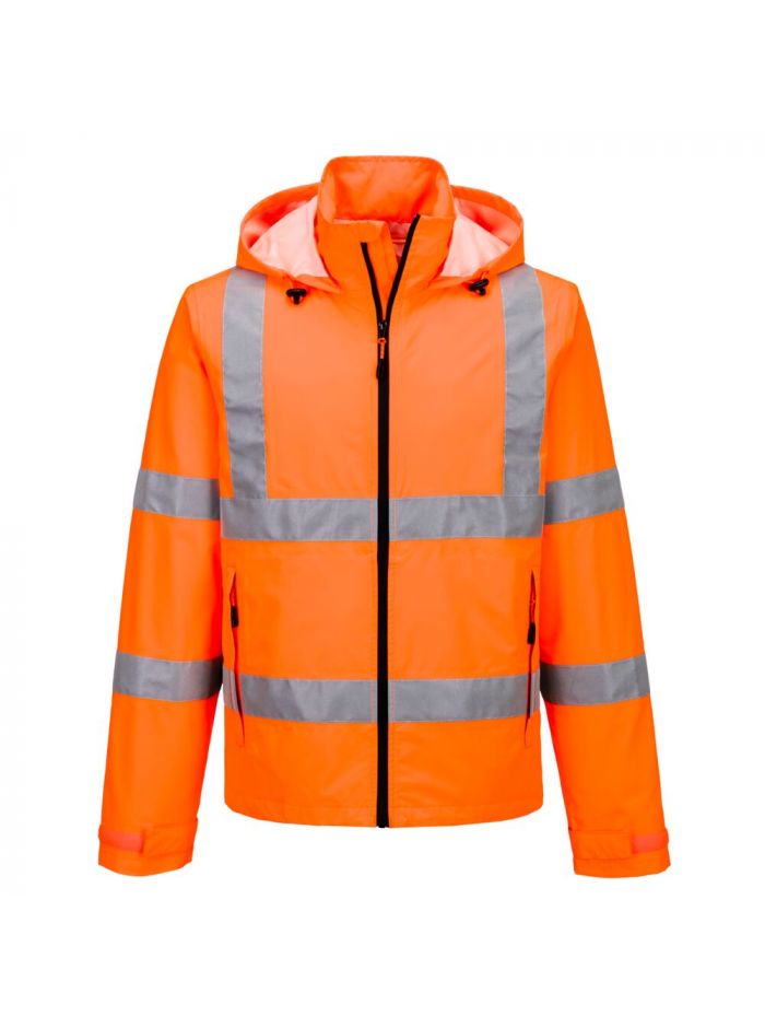 Hi-Vis Lightweight Packable Jacket, 4XL, R, Orange