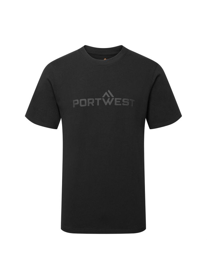 Portwest Cotton T-Shirt S/S, 4XL, R, Black