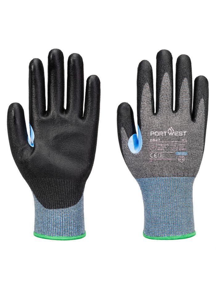 CS Cut D15 PU Glove, L, R, Grey/Black