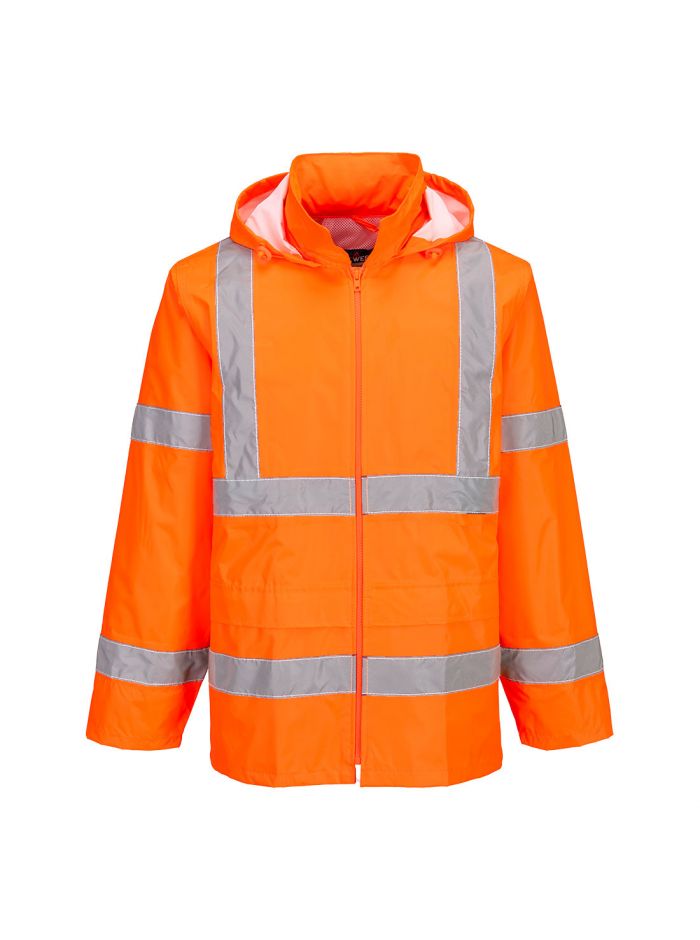 ES1 Essential Hi-Vis Rain Jacket, 4XL, R, Orange