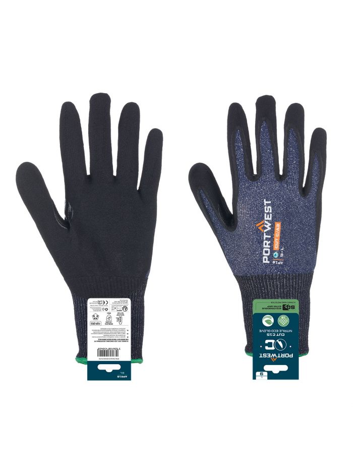 SG Cut C15 Nitrile Glove (Retail), L, R, Blue/Black