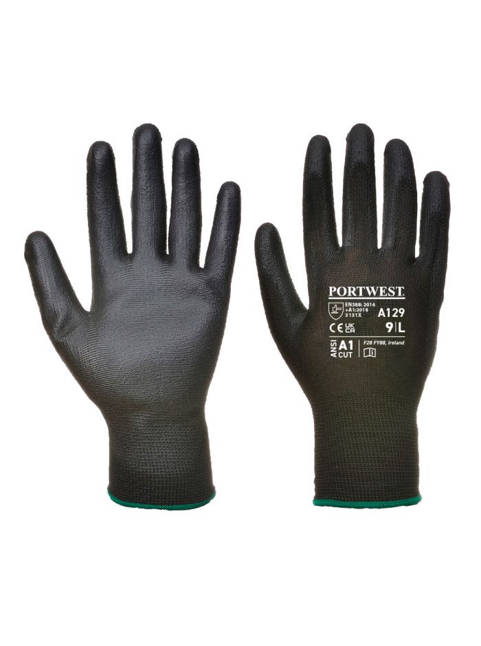 PU Palm Glove - Carton (480 Pairs), M, R, Black